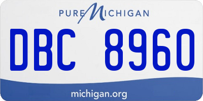 MI license plate DBC8960