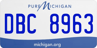 MI license plate DBC8963