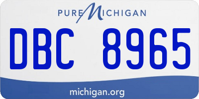 MI license plate DBC8965