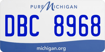 MI license plate DBC8968
