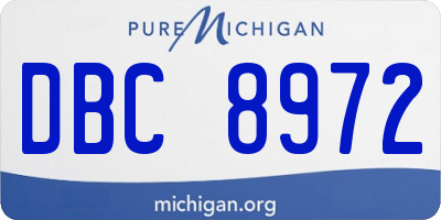 MI license plate DBC8972