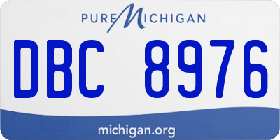 MI license plate DBC8976