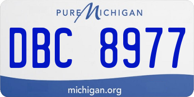MI license plate DBC8977