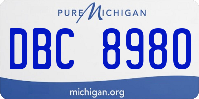 MI license plate DBC8980