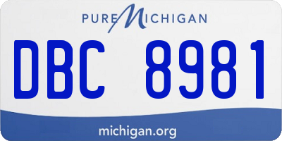 MI license plate DBC8981