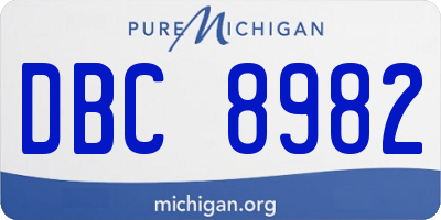 MI license plate DBC8982