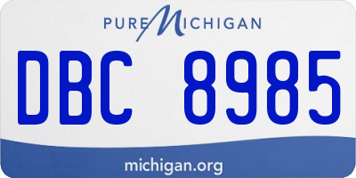 MI license plate DBC8985