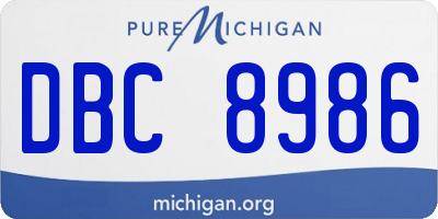 MI license plate DBC8986