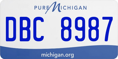 MI license plate DBC8987