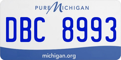 MI license plate DBC8993