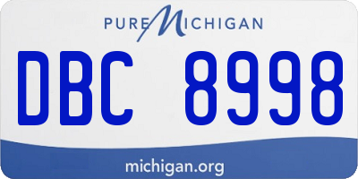 MI license plate DBC8998