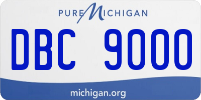 MI license plate DBC9000