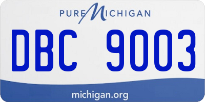 MI license plate DBC9003