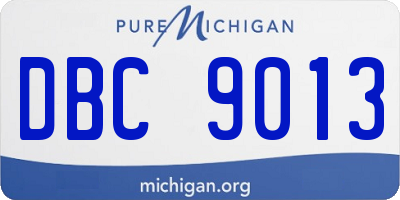MI license plate DBC9013