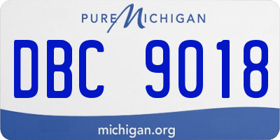 MI license plate DBC9018