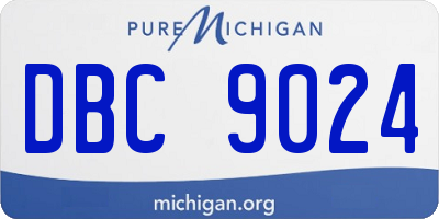 MI license plate DBC9024