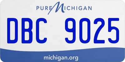 MI license plate DBC9025