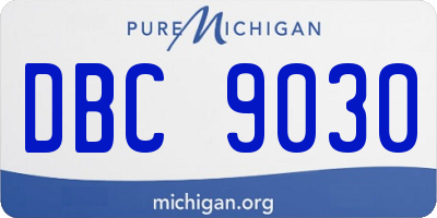 MI license plate DBC9030