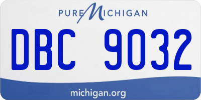 MI license plate DBC9032
