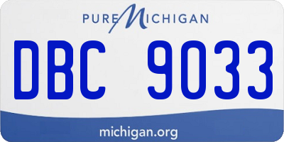 MI license plate DBC9033