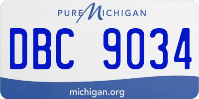 MI license plate DBC9034