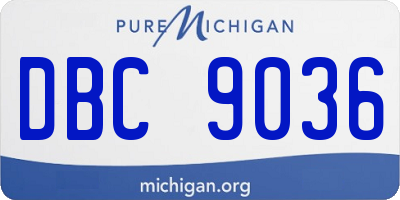 MI license plate DBC9036