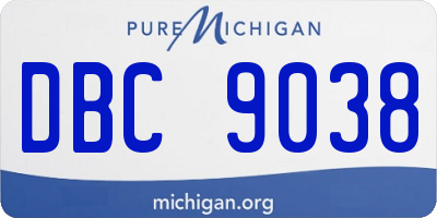 MI license plate DBC9038