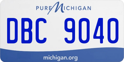 MI license plate DBC9040