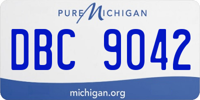 MI license plate DBC9042
