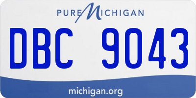 MI license plate DBC9043