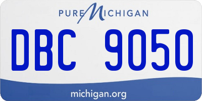 MI license plate DBC9050