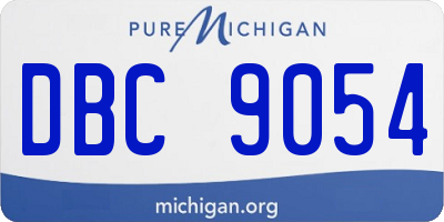 MI license plate DBC9054