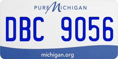 MI license plate DBC9056