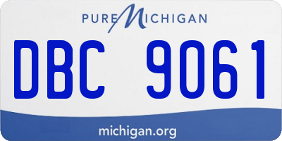 MI license plate DBC9061
