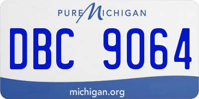 MI license plate DBC9064