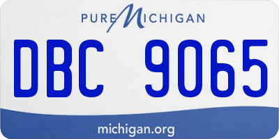 MI license plate DBC9065