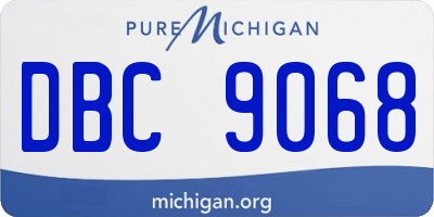 MI license plate DBC9068