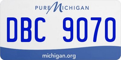 MI license plate DBC9070