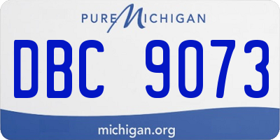 MI license plate DBC9073