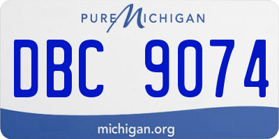 MI license plate DBC9074