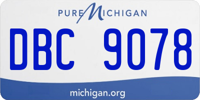 MI license plate DBC9078