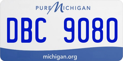 MI license plate DBC9080