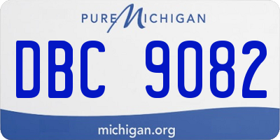 MI license plate DBC9082