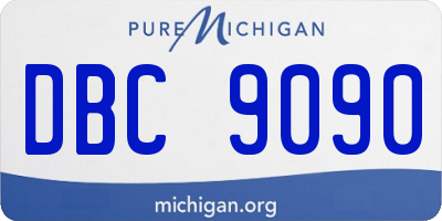 MI license plate DBC9090