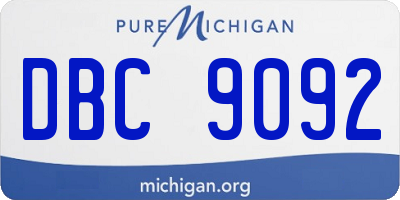 MI license plate DBC9092