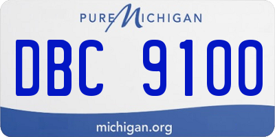 MI license plate DBC9100