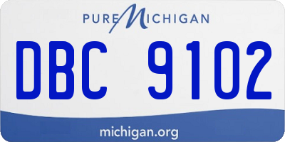 MI license plate DBC9102