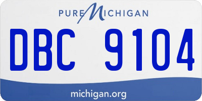 MI license plate DBC9104