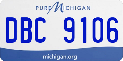 MI license plate DBC9106