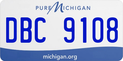 MI license plate DBC9108